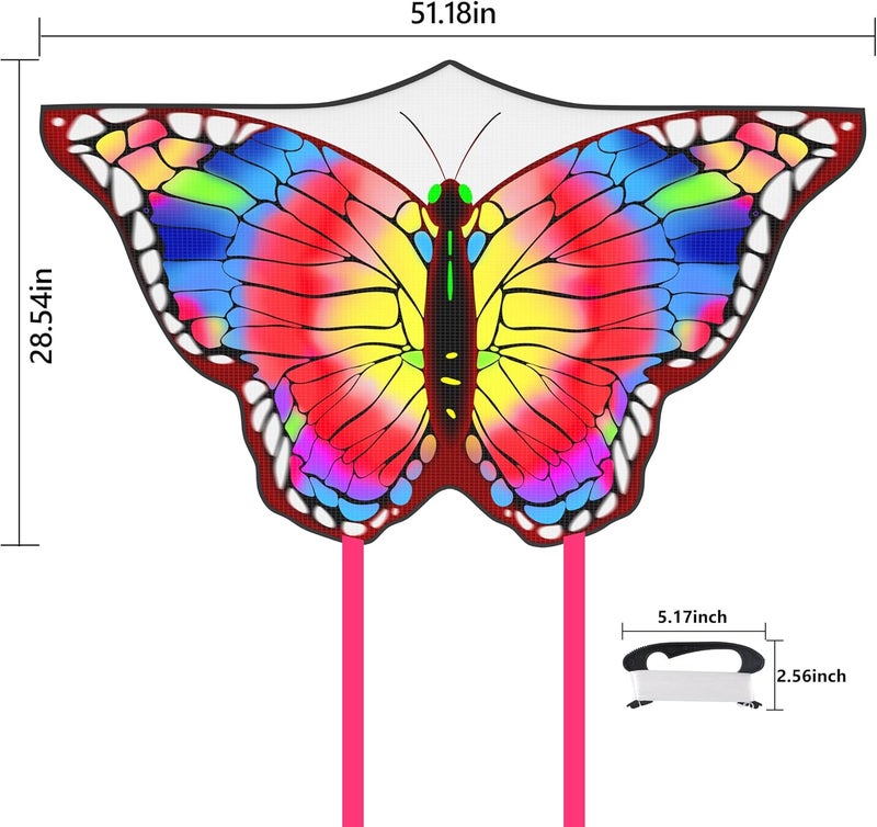 Crogift Store Butterfly Kite for Kids 4-8 8-12, Kid Kites Easy to Fly, Colorful Kite for Adults & Beginners, Beach Park Outdoor Activities, Easter Gift for Kid Boys & Girls(Purple and Yellow) - Image 5